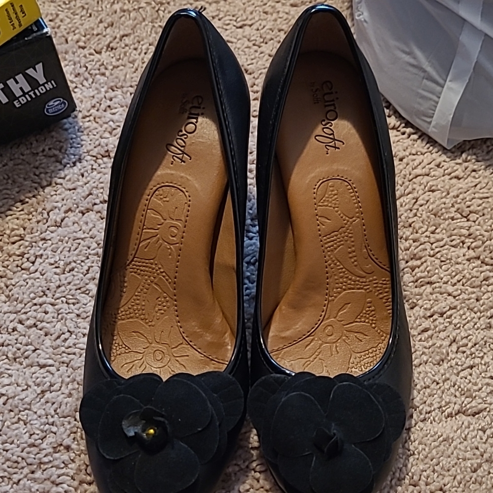 Euro soft black heels